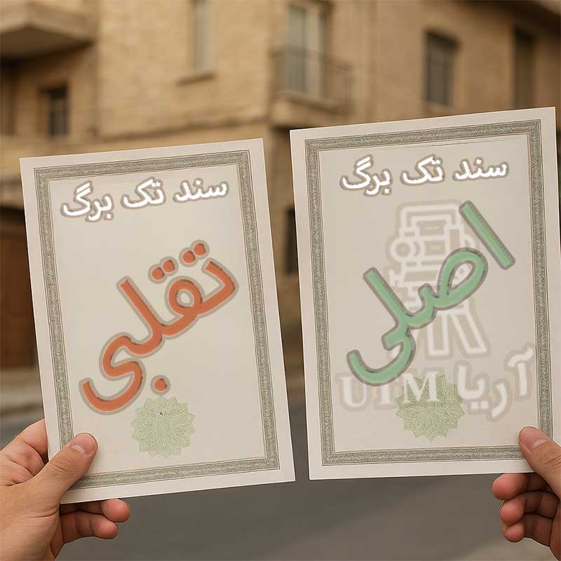 سند تک‌برگ اصلی و تقلبی
